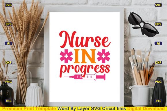Nurse in Progress SVG for Crafts & Graphics