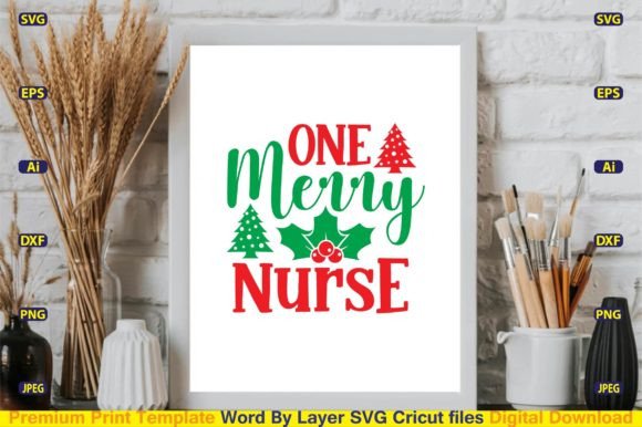 One Merry Nurse SVG: Graphics for Crafts