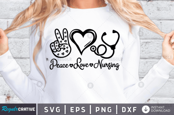 Peace Love Nursing Svg: Graphics for Crafts