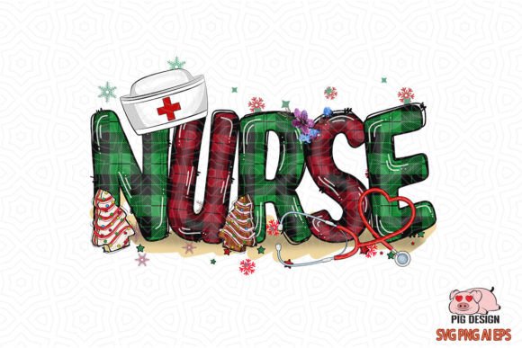 Plaid Nurse Christmas SVG for Crafts & Graphics