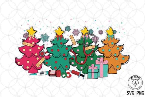 Retro Christmas Nurse Graphics for Crafts